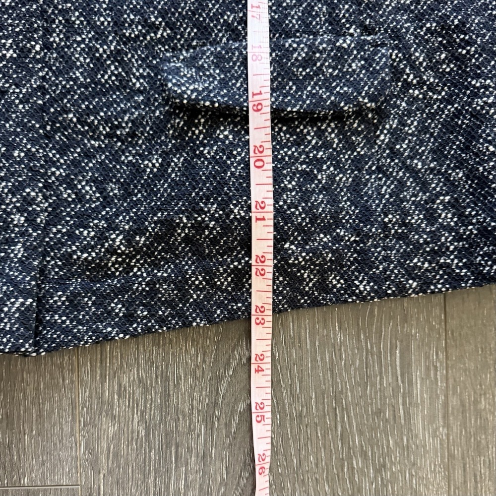 J Crew NWT Micro Tweed Stretch Jacket Blazer Blue Full Zip XL Preppy Office - Picture 8 of 10